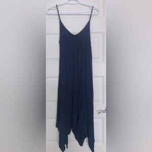 Navy sleeveless flowy dress with detailing on the back, size M